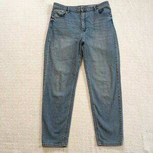 ASOS DENIM Women's Light Wash High Waisted Straight‎ Leg Mom Jeans UK 34/32